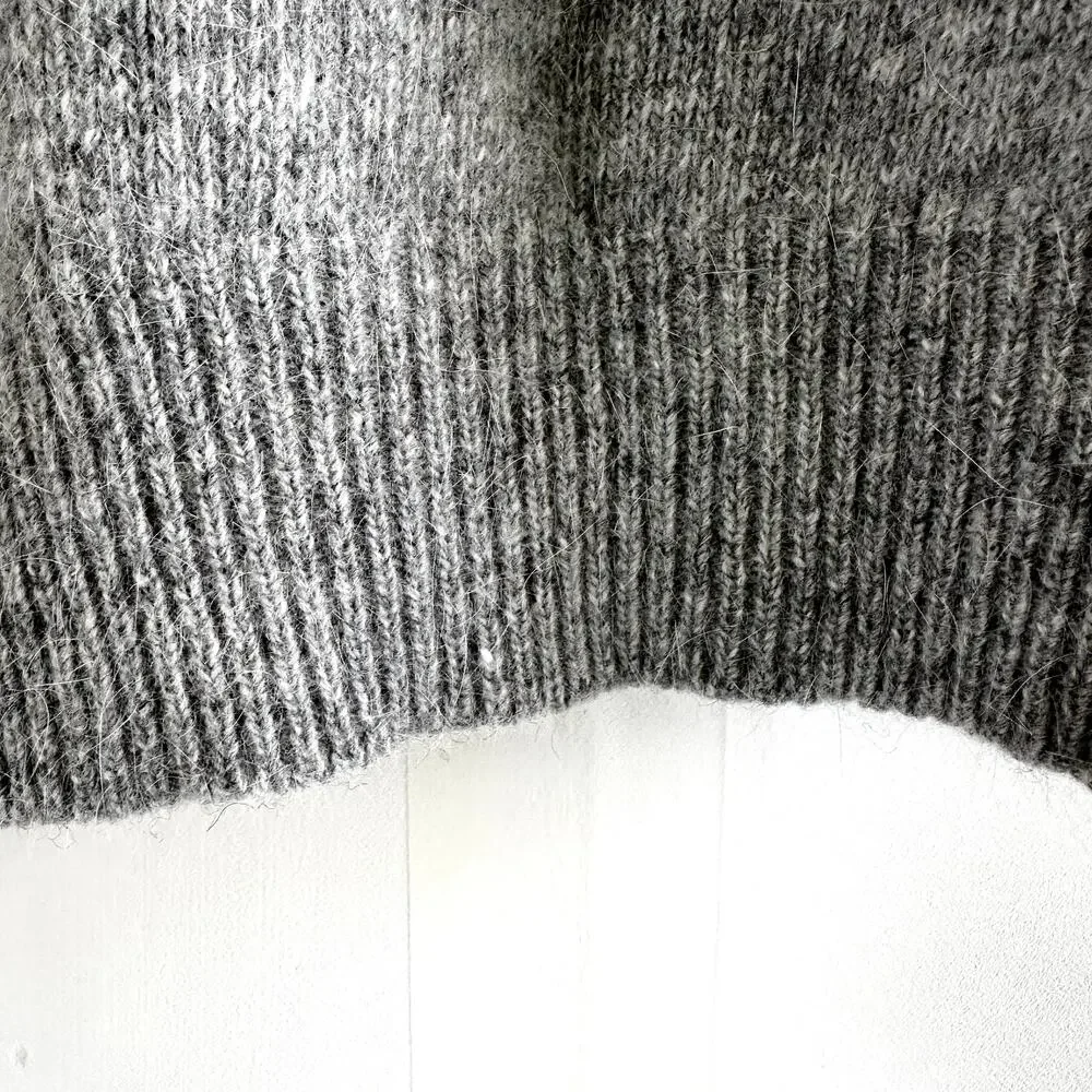 Knitted Top Striped Square Neck  Sleeveless Ribbed Hem Stretchy Gray Black XL